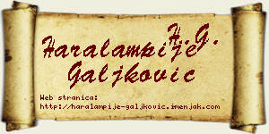 Haralampije Galjković vizit kartica